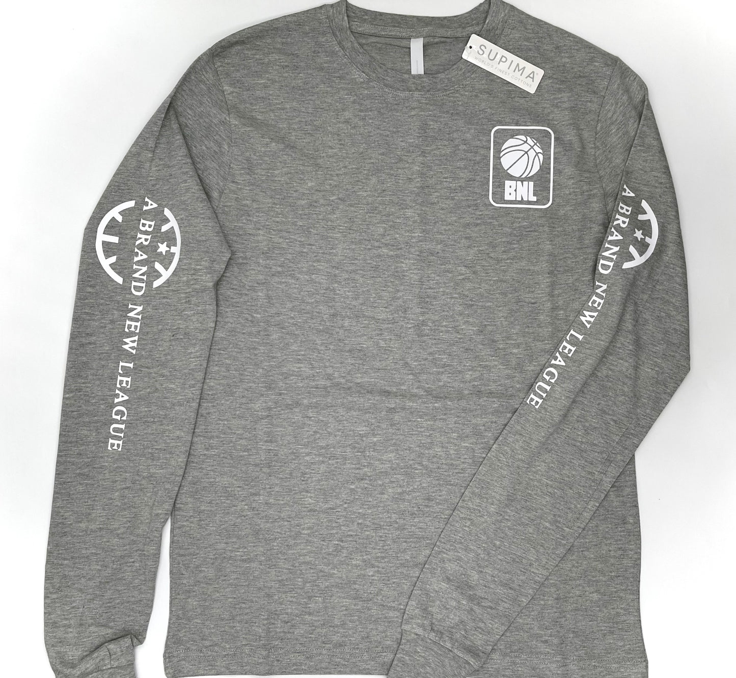 BNL Long Sleeve Tee in Heather Grey