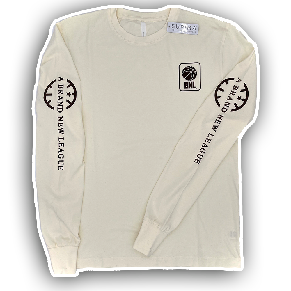 BNL Long sleeve tee in Natural White