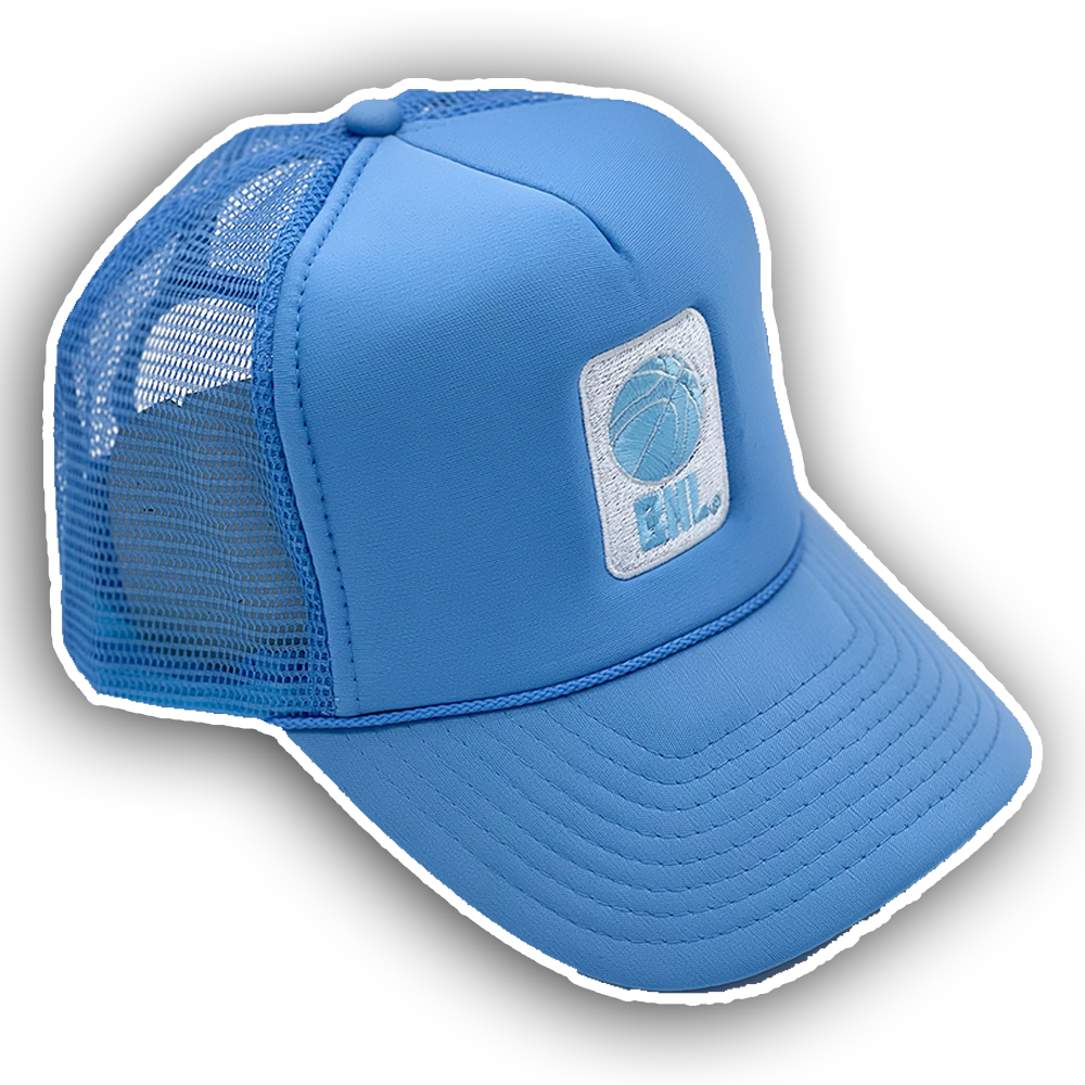 BNL Trucker Hat in Carolina Blue/White