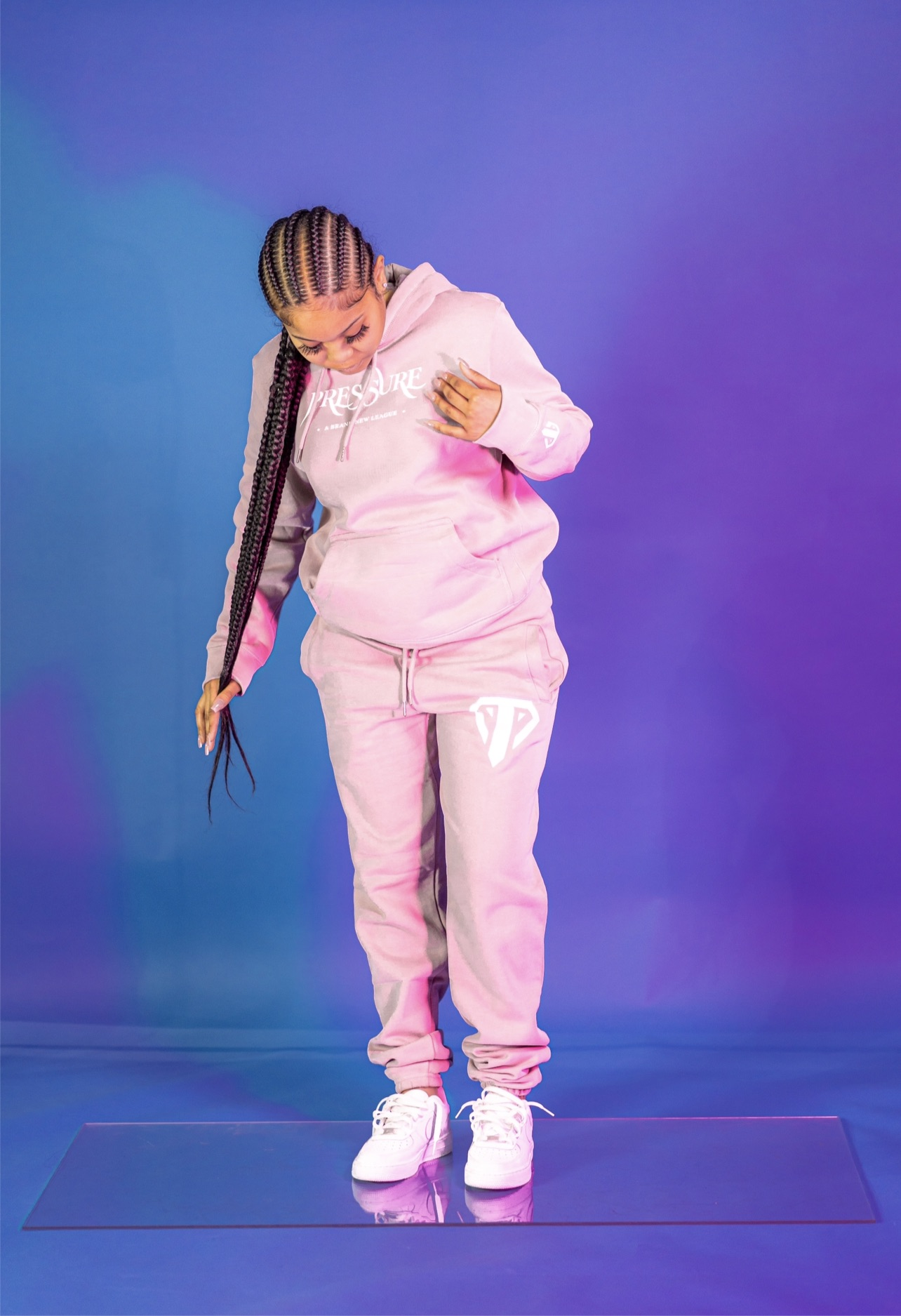 A Brand New League Sweatsuit in Lavender