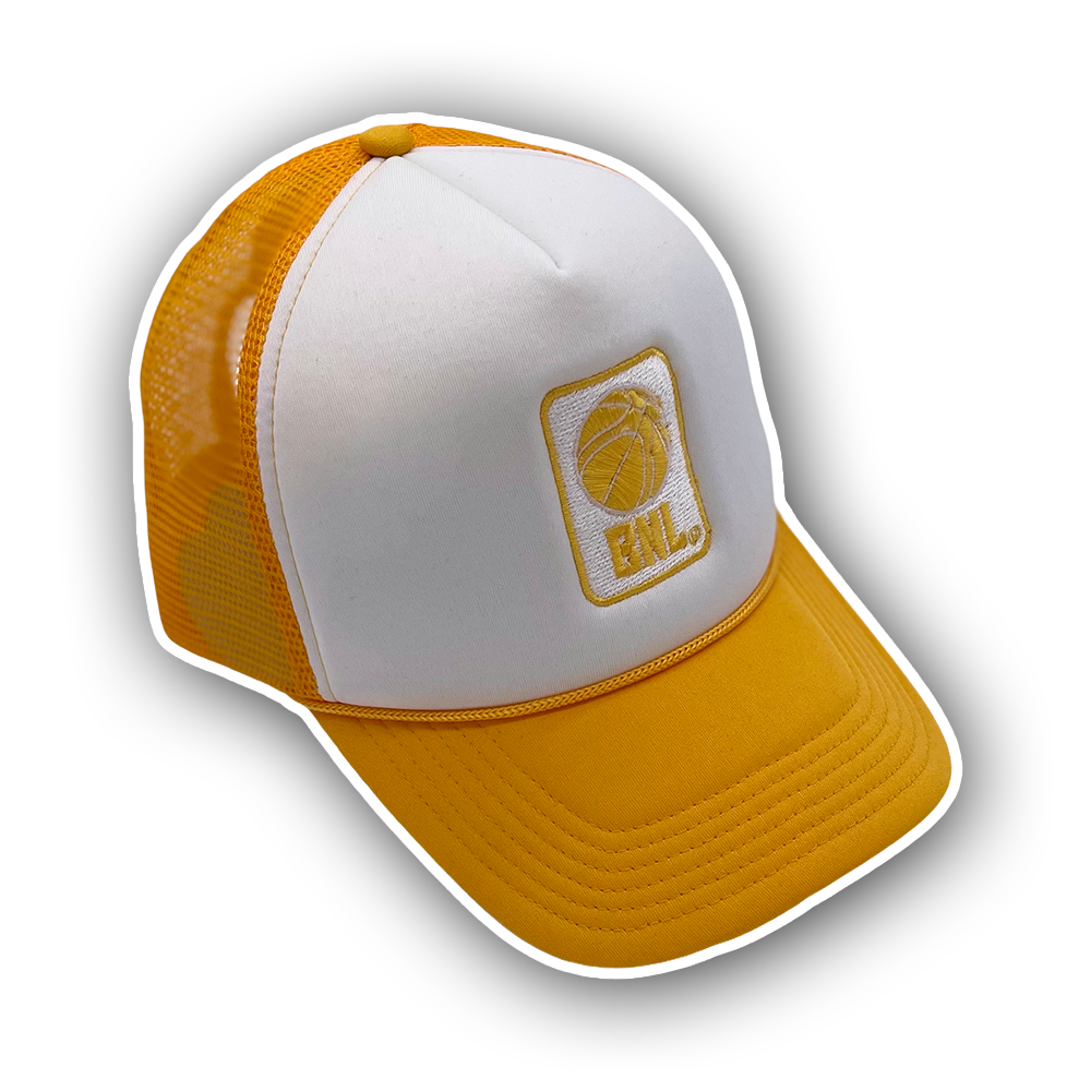 BNL Trucker Hat in Gold/White