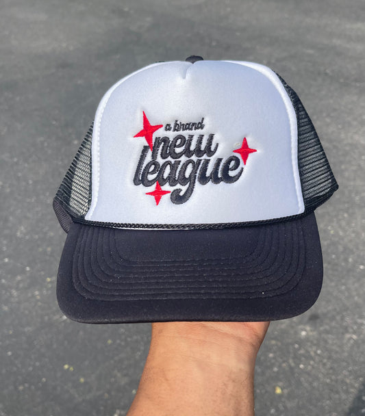 BNL Retro Trucker Hat in Black/White