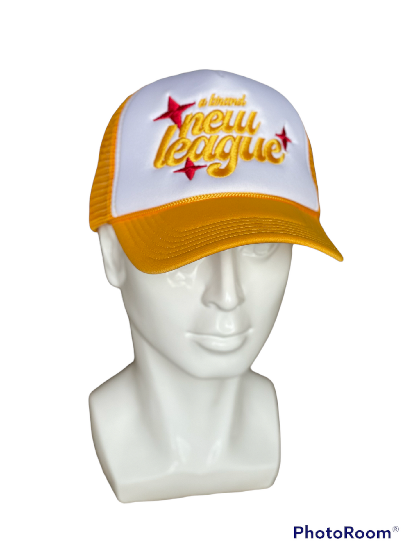 BNL Retro Trucker Hat in White/Yellow